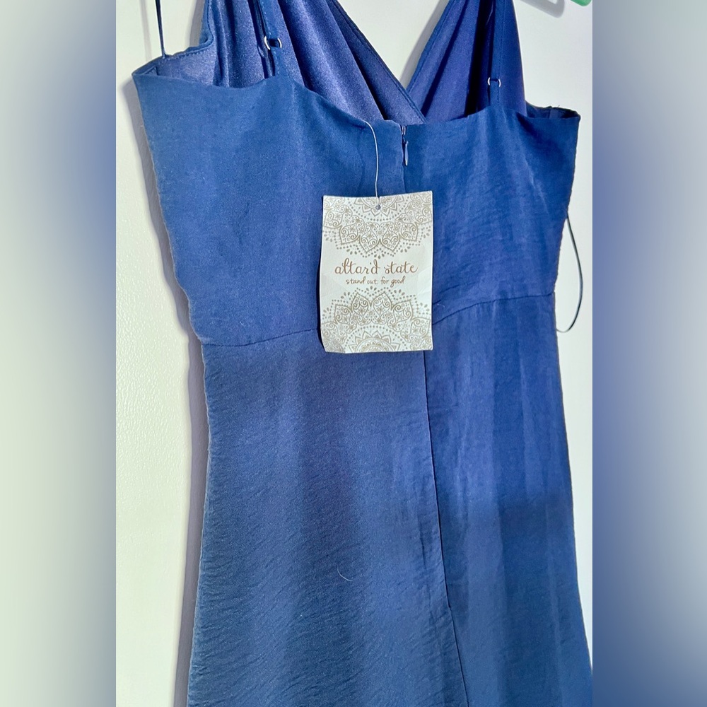 Altar'd State Navy Wrap Ruffle Mini Dress - Picture 12 of 12
